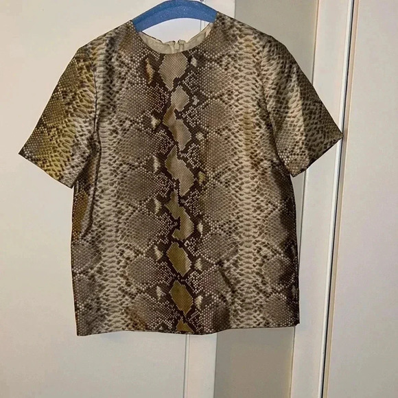 Tory Burch snake print wool silk shirt size 2 - Picture 1 of 3